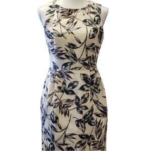 J.CREW Cotton Sleeveless Leaf Pattern Dress